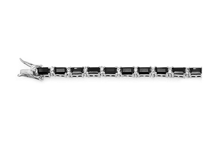 Rhodium Plated CZ Studded Tennis Bracelet